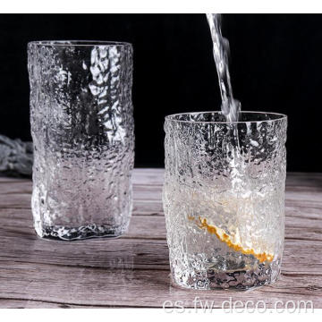 Patrón de árbol en relieve Jugo de cristal Vaso de vidrio